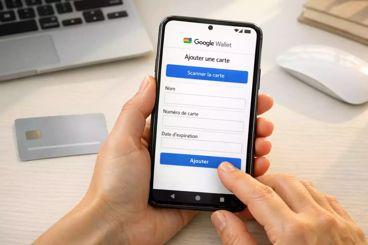 Smartphone Android avec Google Pay pour parier en ligne