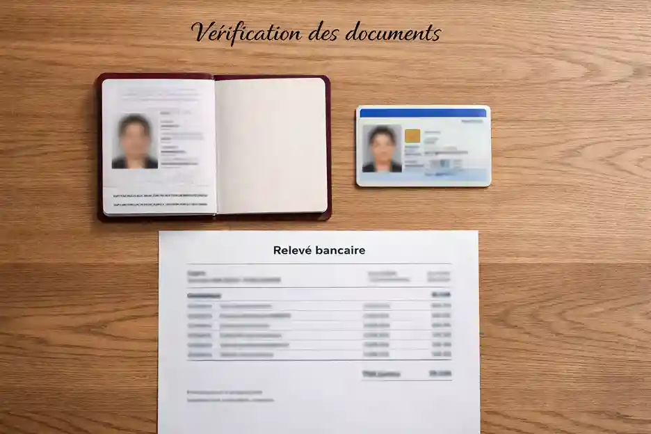 Documents d'identité et relevé bancaire pour vérification