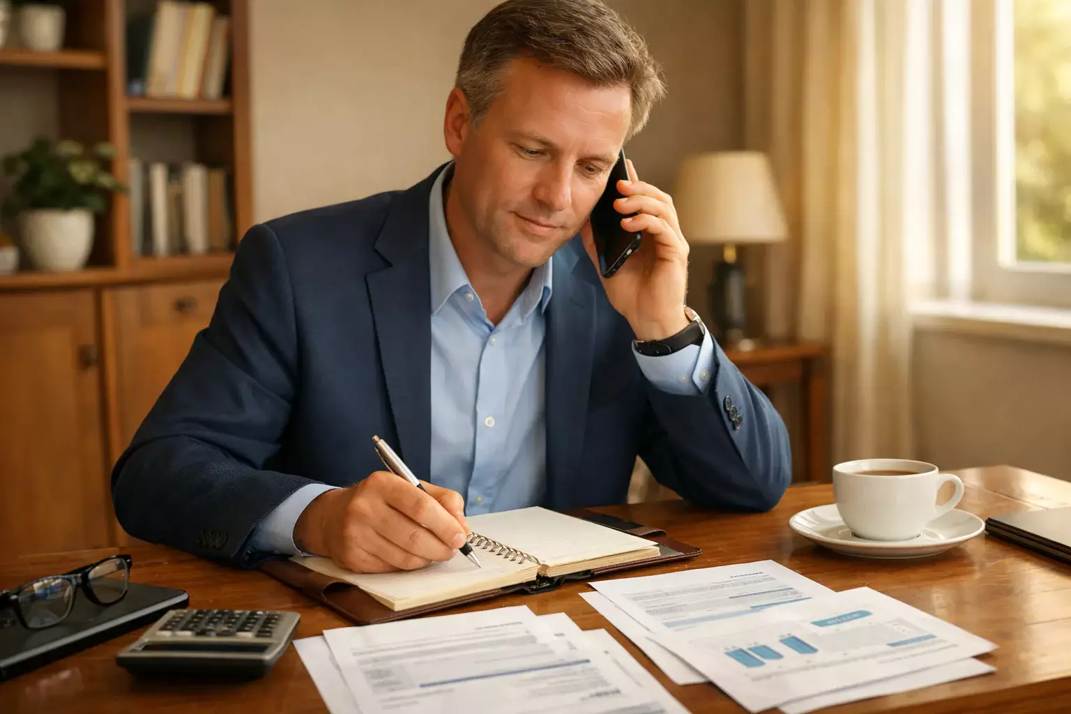 Appel téléphonique avec un conseiller bancaire