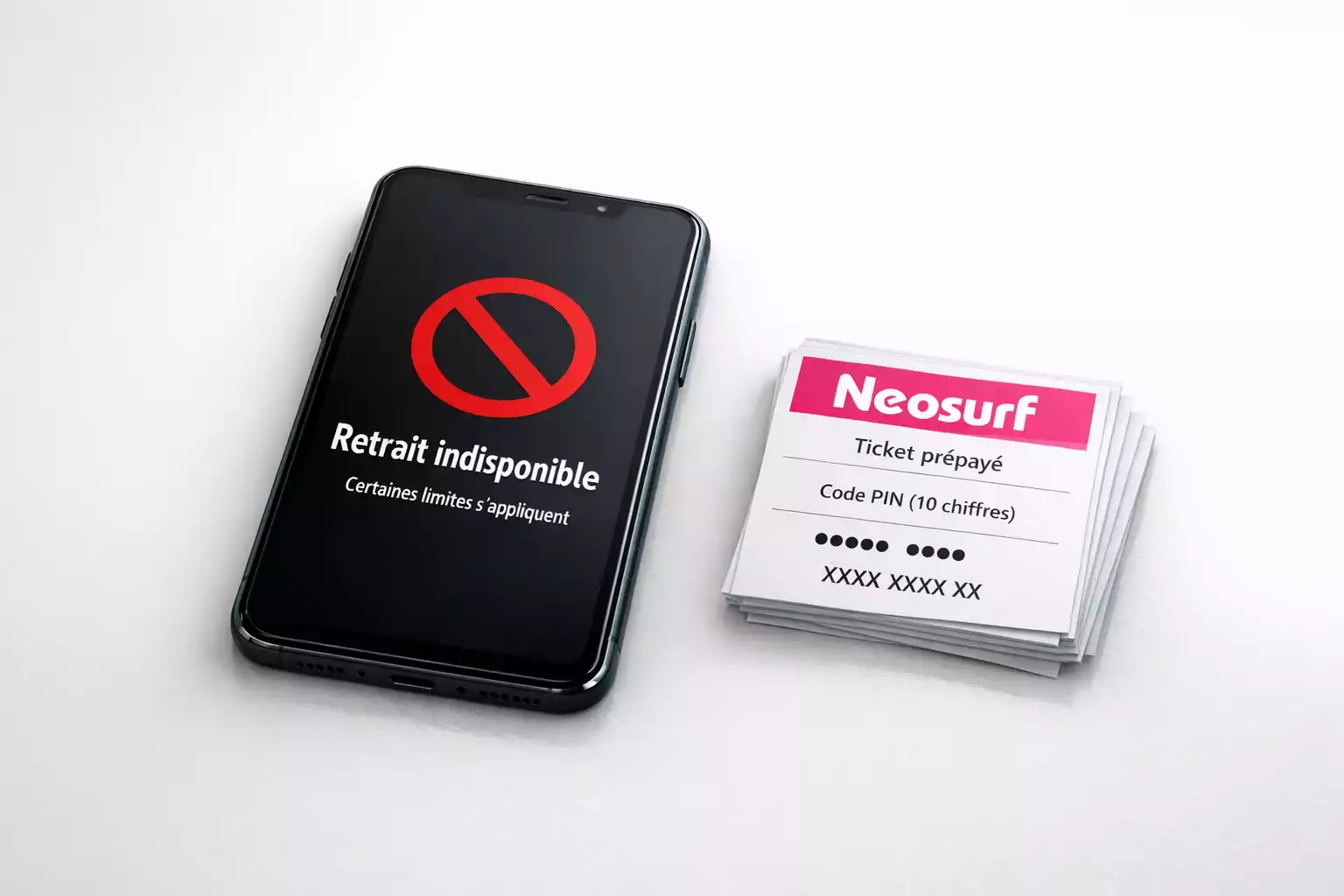 Information sur les limitations de retrait avec Neosurf