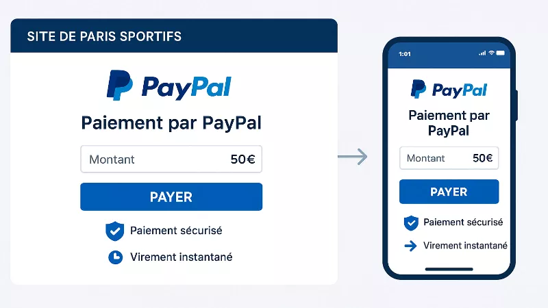 Interface PayPal pour dépôt et retrait sur bookmakers français